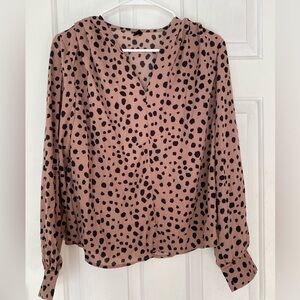 SHEIN Spotted Blouse - Black and Brown